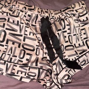 Black and pink sleep shorts